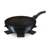 BERLINGERHAUS Pánev WOK s mramorovým povrchem 30 cm Aquamarine Metallic Line BH-6114