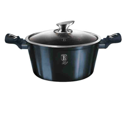 BERLINGERHAUS Kastrol s mramorovým povrchem a poklic 30 cm Metallic Line Aquamarine Edition BH-7148