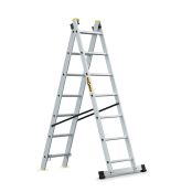 Hliníkový žebřík 2x7 příček dvoudílný DRABEST PRO