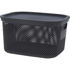 EXCELLENT HOUSEWARE Úložný plastový koš s víkem 6 litrů černá KO-027000190cern