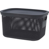 EXCELLENT HOUSEWARE Úložný plastový koš s víkem 6 litrů černá KO-027000190cern