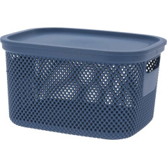EXCELLENT HOUSEWARE Úložný plastový koš s víkem 6 litrů modrá KO-027000190modr