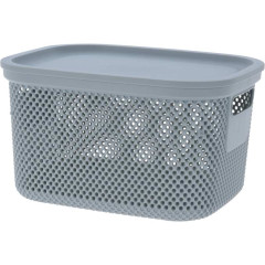 EXCELLENT HOUSEWARE Úložný plastový koš s víkem 6 litrů šedá KO-027000190seda