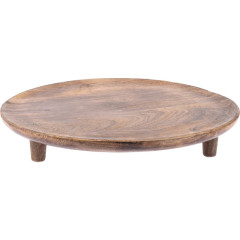 EXCELLENT HOUSEWARE Kulatý dřevěný podnos s třemi nožkami 37 cm KO-A54040110