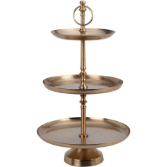 EXCELLENT HOUSEWARE Etažér třípatrový kovový 30 x 50 cm zlatá KO-A67101530
