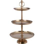 EXCELLENT HOUSEWARE Etažér třípatrový kovový 30 x 50 cm zlatá KO-A67101530