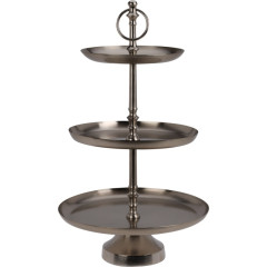 EXCELLENT HOUSEWARE Etažér třípatrový kovový 30 x 50 cm stříbrná KO-A67101540