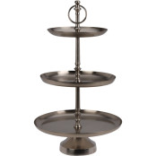 EXCELLENT HOUSEWARE Etažér třípatrový kovový 30 x 50 cm stříbrná KO-A67101540