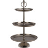 EXCELLENT HOUSEWARE Etažér třípatrový kovový 30 x 50 cm stříbrná KO-A67101540