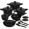 BERLINGERHAUS Sada nádobí s titanovým povrchem 15 ks Matte Black Collection BH-8198