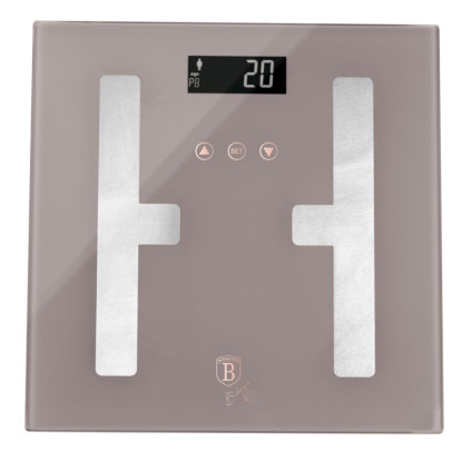 BERLINGERHAUS Osobní váha s měřením tuku, svalů a vody 180 kg Taupe Collection BH-9757