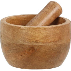 EXCELLENT Hmoždíř s tloučkem mangové dřevo 10 x 10 x 6 cm KO-A55500230